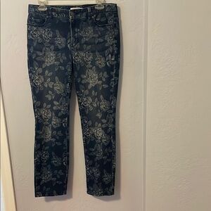 Coldwater Creek Floral Blue Jeans